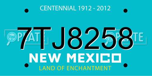 7TJ8258 New Mexico License Plate
