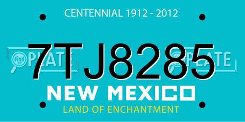 7TJ8285 New Mexico License Plate