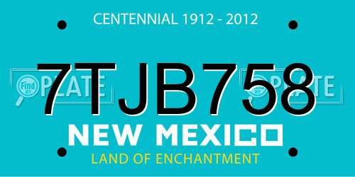 7TJB758 New Mexico License Plate