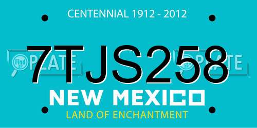 7TJS258 New Mexico License Plate