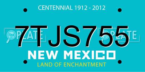 7TJS755 New Mexico License Plate