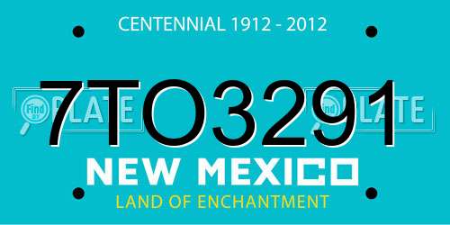 7TO3291 New Mexico License Plate
