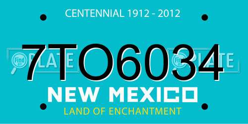 7TO6034 New Mexico License Plate