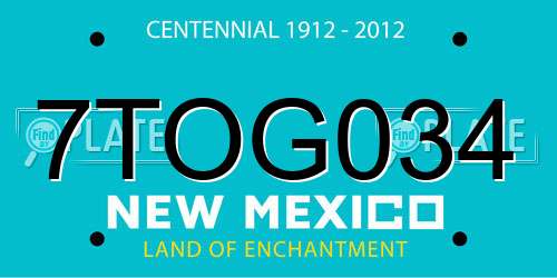 7TOG034 New Mexico License Plate