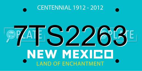 7TS2263 New Mexico License Plate