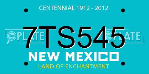 7TS545 New Mexico License Plate