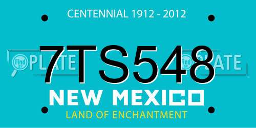 7TS548 New Mexico License Plate