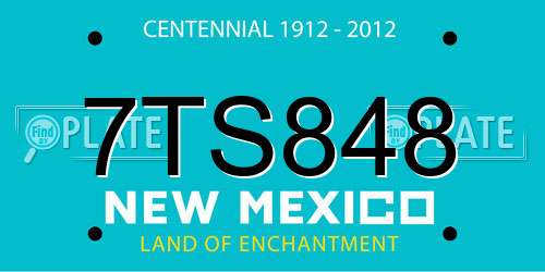 7TS848 New Mexico License Plate