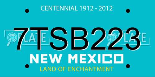 7TSB223 New Mexico License Plate