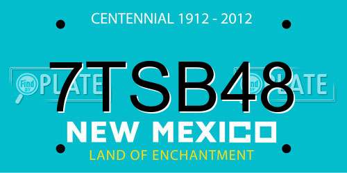 7TSB48 New Mexico License Plate