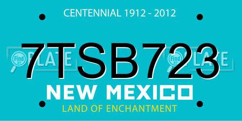 7TSB723 New Mexico License Plate