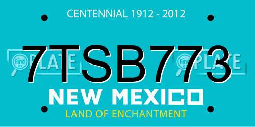 7TSB773 New Mexico License Plate