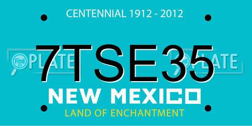 7TSE35 New Mexico License Plate