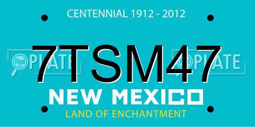 7TSM47 New Mexico License Plate
