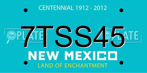7TSS45 New Mexico License Plate
