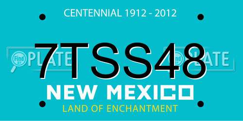 7TSS48 New Mexico License Plate