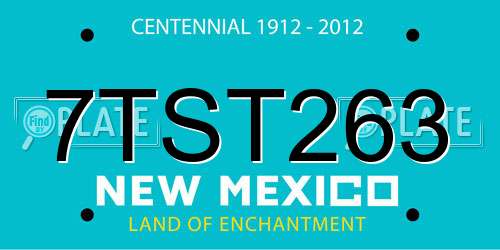 7TST263 New Mexico License Plate