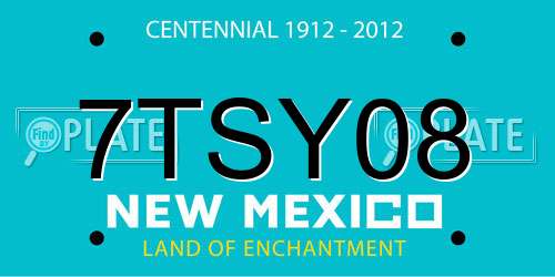 7TSY08 New Mexico License Plate