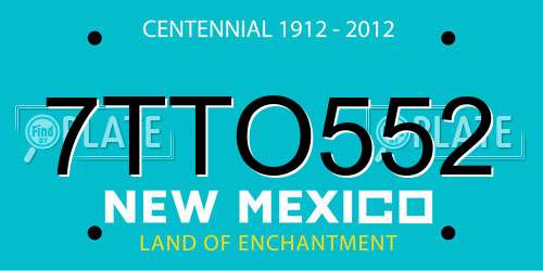 7TTO552 New Mexico License Plate