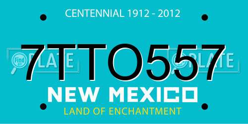 7TTO557 New Mexico License Plate