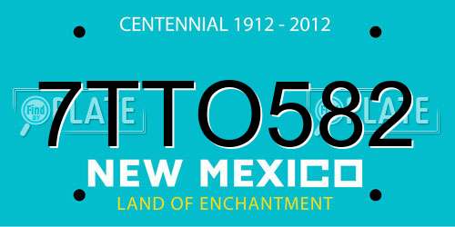 7TTO582 New Mexico License Plate