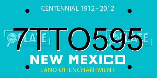 7TTO595 New Mexico License Plate
