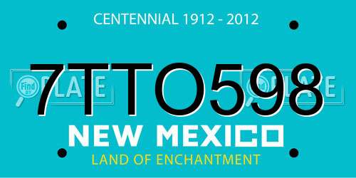 7TTO598 New Mexico License Plate