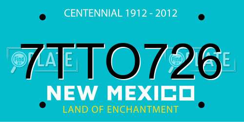 7TTO726 New Mexico License Plate