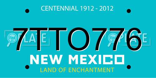 7TTO776 New Mexico License Plate