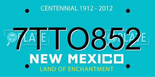 7TTO852 New Mexico License Plate
