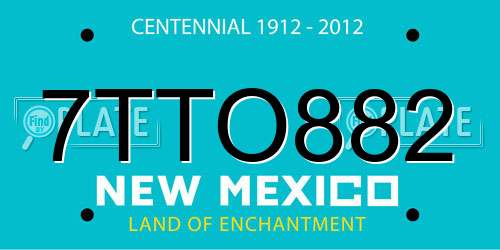 7TTO882 New Mexico License Plate