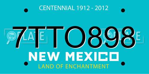 7TTO898 New Mexico License Plate