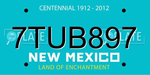 7TUB897 New Mexico License Plate