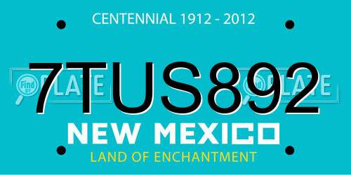 7TUS892 New Mexico License Plate