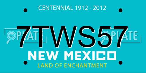 7TWS57 New Mexico License Plate