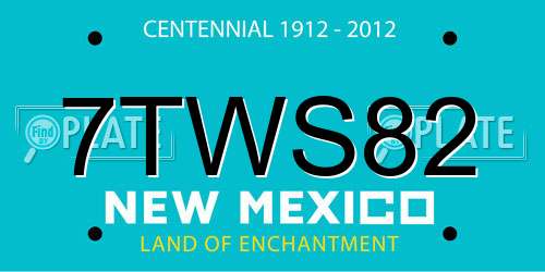 7TWS82 New Mexico License Plate