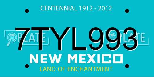 7TYL993 New Mexico License Plate