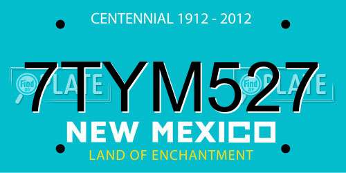 7TYM527 New Mexico License Plate
