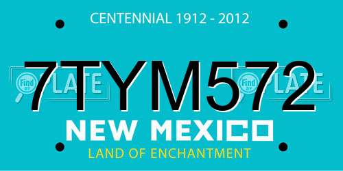 7TYM572 New Mexico License Plate