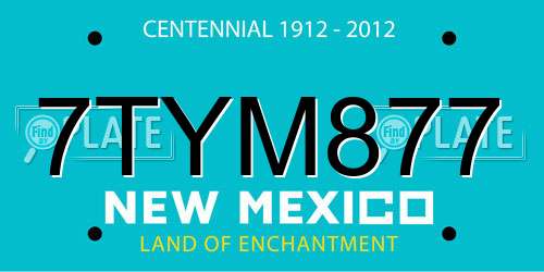 7TYM877 New Mexico License Plate