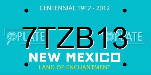 7TZB13 New Mexico License Plate