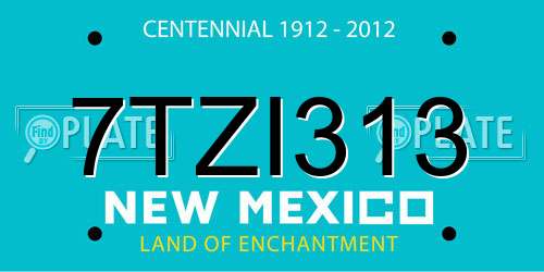 7TZI313 New Mexico License Plate