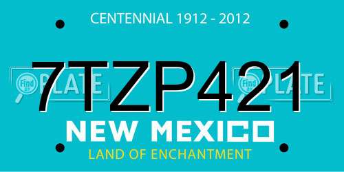 7TZP421 New Mexico License Plate