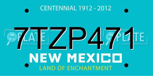 7TZP471 New Mexico License Plate