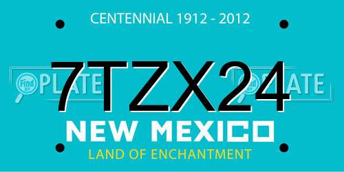 7TZX24 New Mexico License Plate