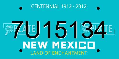 7U15134 New Mexico License Plate