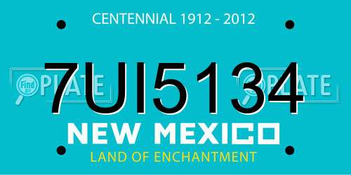 7UI5134 New Mexico License Plate