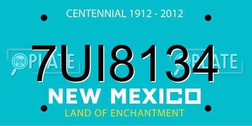 7UI8134 New Mexico License Plate