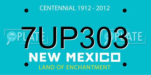 7UP303 New Mexico License Plate