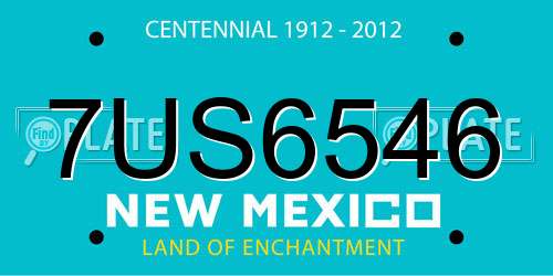 7US6546 New Mexico License Plate
